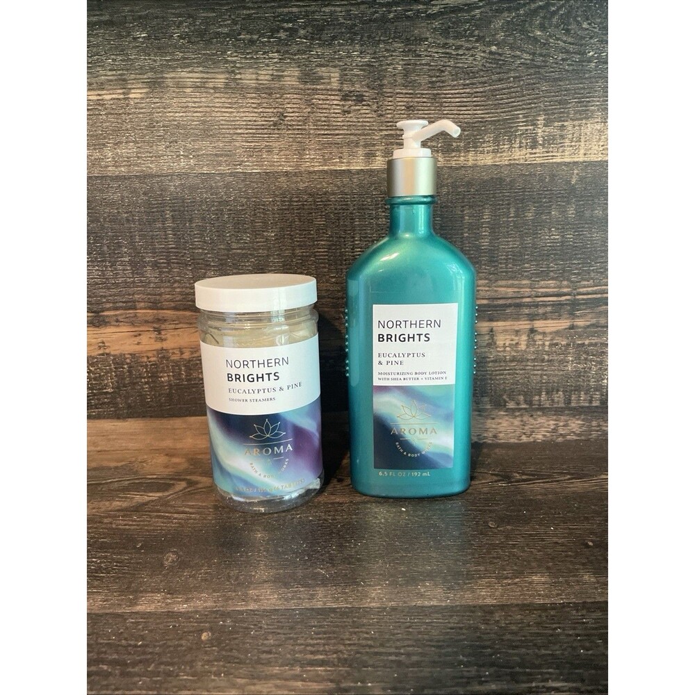 Bath & Body Works Northern Brights Eucalyptus Pine Set Shower Steamers & Lotion